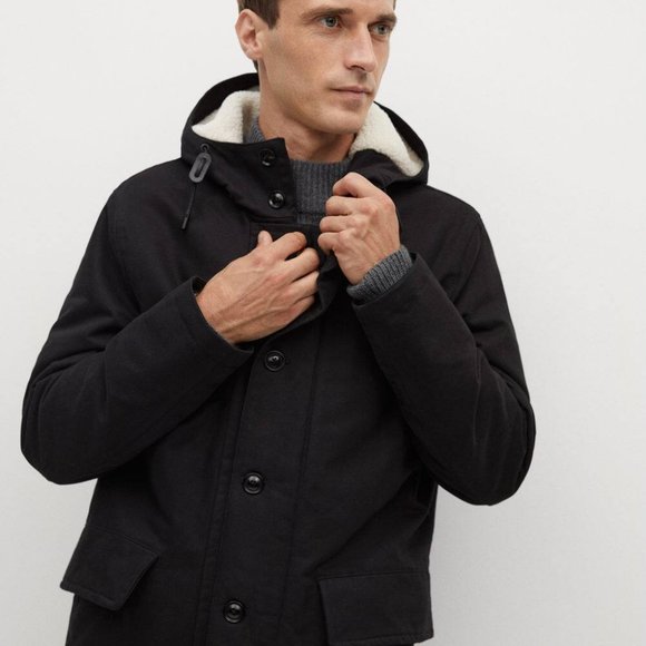 Mango Faux shearling-lined quilted parka (Small) Men's - Picture 2 of 10